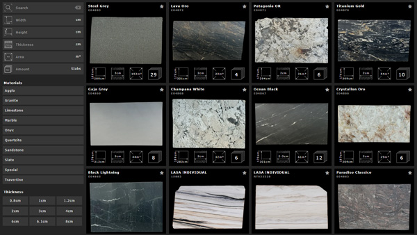 DDL Lagerverwaltung für Naturstein auf Tablet